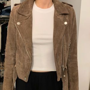 Beige suede Moto jacket